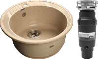 Комплект Мойка GranFest Rondo GF-R520 песочный + Измельчитель Bone Crusher BC 910-SL-Slim Line