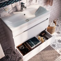 Тумба с раковиной IDDIS Zodiac 80 подвесная, с ящиками