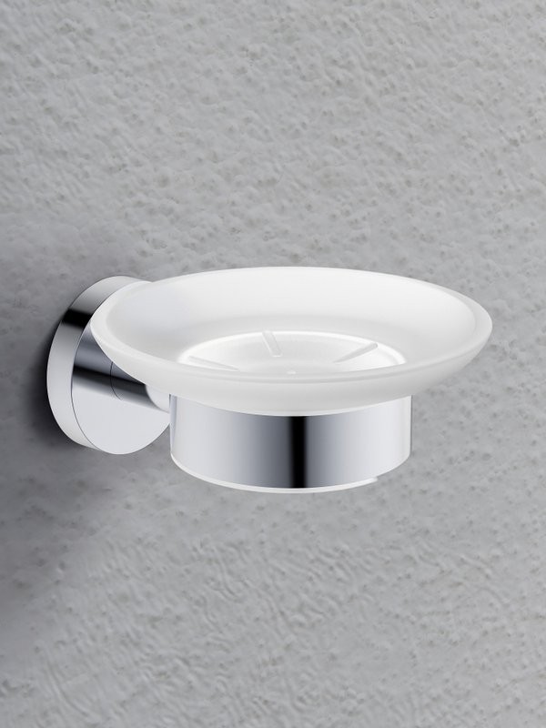 Мыльница AQUAme AQM7211CR настенная, стеклянная, белая, хром