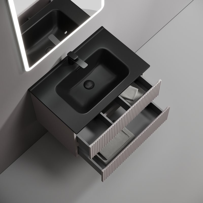 Тумба с раковиной Sancos Snob R 70 doha soft, раковина CN7007MB