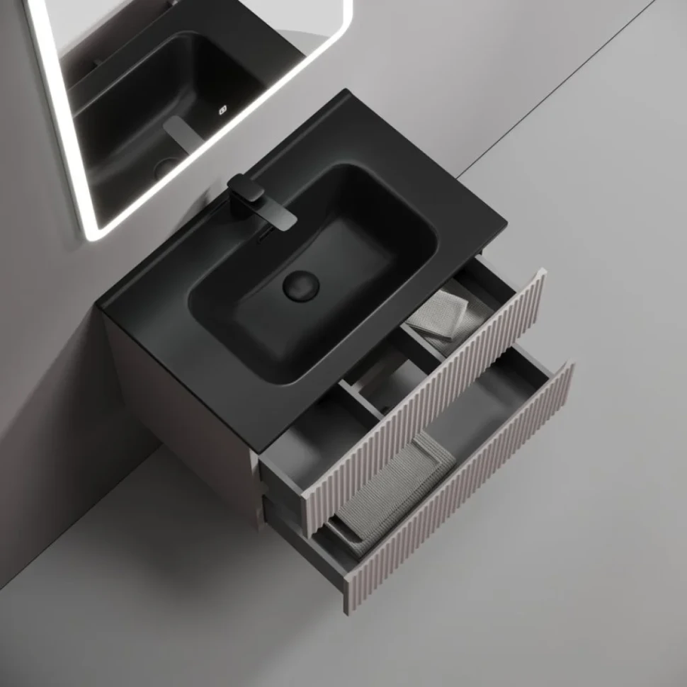 Тумба с раковиной Sancos Snob R 70 doha soft, раковина CN7007MB