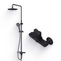 Душевой комплект Смеситель для душа AM.PM X-Joy F85A20022 + Стойка Like F0780222, черная