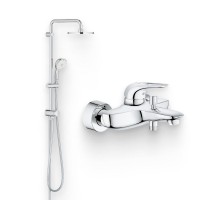 Душевой комплект Смеситель Grohe Eurostyle New 33591003 + Стойка New Tempesta Rustic 27399002