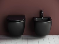 Комплект Унитаз подвесной Ceramicanova Metropol CN4002MB безободковый, с микролифтом + Инсталляция Envision CN1002M + Кнопка Flat, матовый хром
