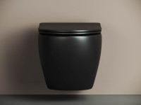 Комплект Унитаз подвесной Ceramicanova Metropol CN4002MB безободковый, с микролифтом + Инсталляция Envision CN1002M + Кнопка Flat, матовый хром