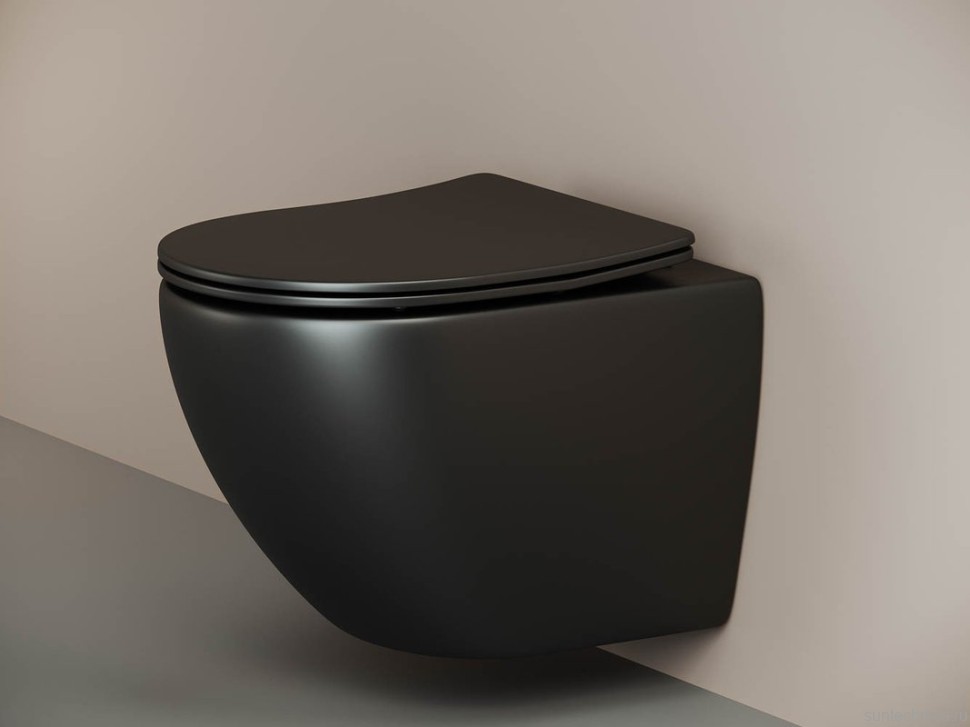 Комплект Унитаз подвесной Ceramicanova Metropol CN4002MB безободковый, с микролифтом + Инсталляция Envision CN1002M + Кнопка Flat, матовый хром