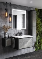 Тумба с раковиной AQUATON Уэльс 80 графит