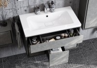 Тумба с раковиной AQUATON Уэльс 80 графит
