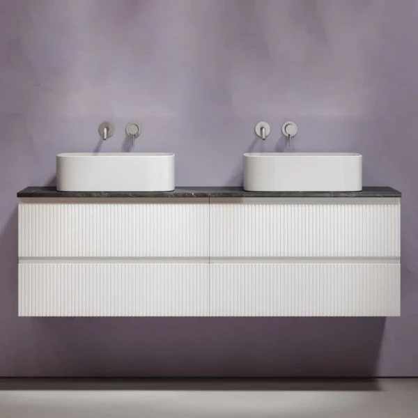 Тумба с раковиной Sancos Snob T 160 bianco, столешница черный мрамор TT160A1, раковина CN6052