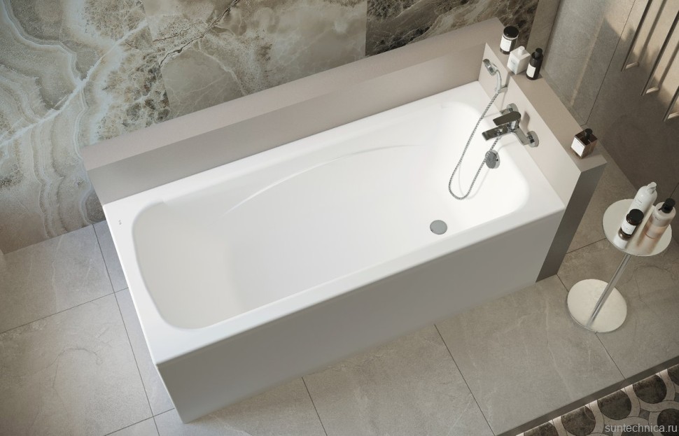 Акриловая ванна Roca Line без опоры 160x70 см, пристенная, белая