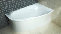 Ванна из искусственного камня Астра-Форм Селена R 170x100 см, угловая, правая, пристенная, белая, асимметричная, на ножках