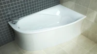 Ванна из искусственного камня Астра-Форм Селена R 170x100 см, угловая, правая, пристенная, белая, асимметричная, на ножках