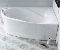 Ванна из искусственного камня Астра-Форм Селена R 170x100 см, угловая, правая, пристенная, белая, асимметричная, на ножках