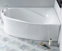 Ванна из искусственного камня Астра-Форм Селена R 170x100 см, угловая, правая, пристенная, белая, асимметричная, на ножках