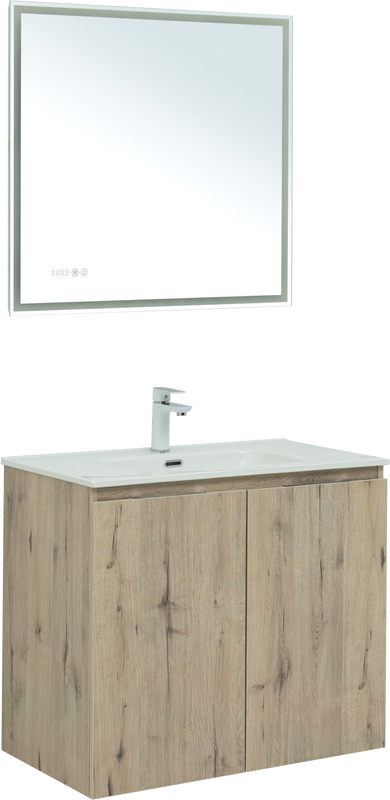 Мебель для ванной комнаты Aquanet Алвита new 80 подвесная, дуб веллингтон белый, с дверками