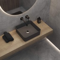 Накладная раковина Berges Ego SL 39x39 матовый антрацит