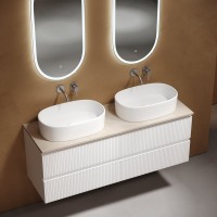 Мебель для ванной комнаты Sancos Snob T 140 bianco, столешница бежевая TT140A2, раковина CN6075