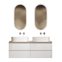 Мебель для ванной комнаты Sancos Snob T 140 bianco, столешница бежевая TT140A2, раковина CN6075