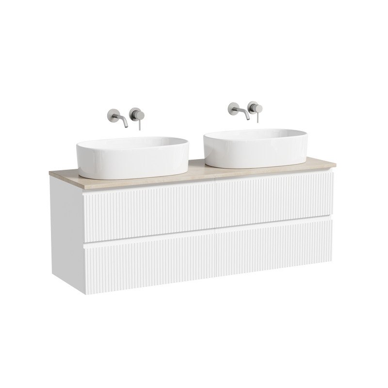 Мебель для ванной комнаты Sancos Snob T 140 bianco, столешница бежевая TT140A2, раковина CN6075