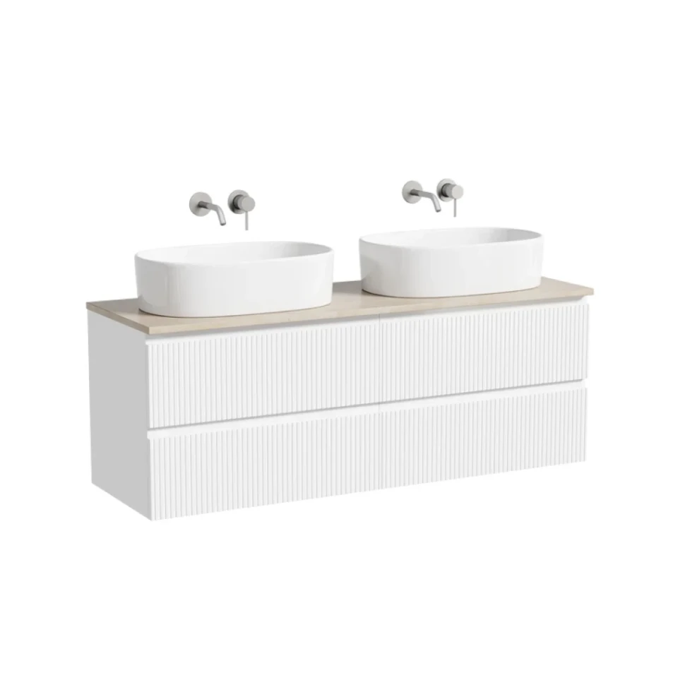 Мебель для ванной комнаты Sancos Snob T 140 bianco, столешница бежевая TT140A2, раковина CN6075
