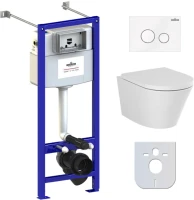 Комплект Lavinia Boho Унитаз подвесной Biore Rimless 3304102R + Крышка-сиденье Biore 33290410 с микролифтом + Инсталляция RelFix 38010020 + Кнопка RelFix 3805004W белая, хром