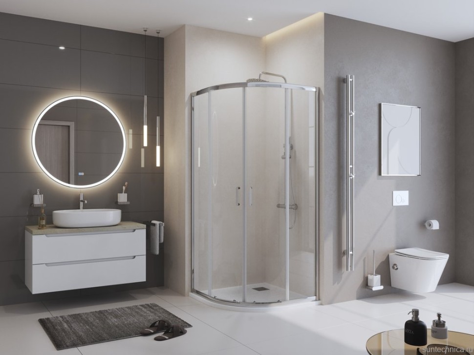 Поддон для душа BelBagno Uno R 80х80, белый, с сифоном