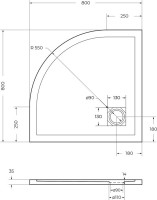 Поддон для душа BelBagno Uno R 80х80, белый, с сифоном