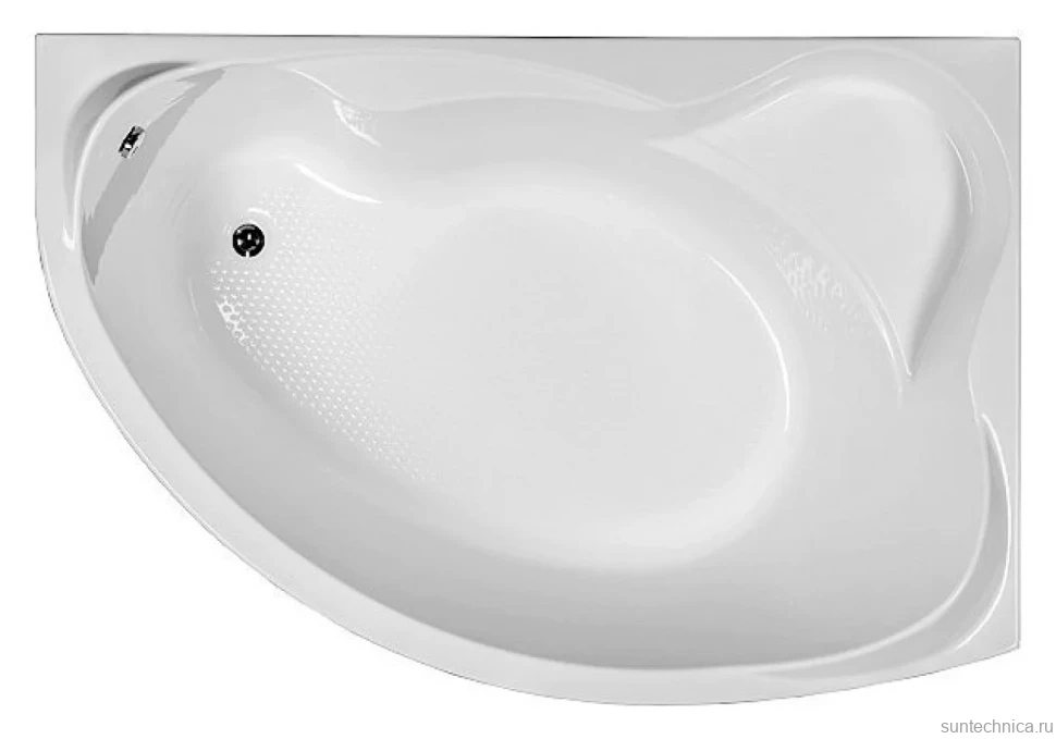 Акриловая ванна Aquanet Jamaica 00205503 R 160x100 см, угловая, правая, пристенная, белая, асимметричная, с каркасом, с сиденьем