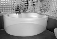Акриловая ванна Aquanet Jamaica 00205503 R 160x100 см, угловая, правая, пристенная, белая, асимметричная, с каркасом, с сиденьем