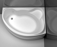 Акриловая ванна Aquanet Jamaica 00205503 R 160x100 см, угловая, правая, пристенная, белая, асимметричная, с каркасом, с сиденьем