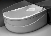 Акриловая ванна Aquanet Jamaica 00205503 R 160x100 см, угловая, правая, пристенная, белая, асимметричная, с каркасом, с сиденьем