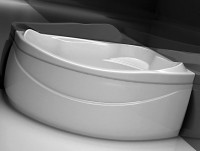 Акриловая ванна Aquanet Jamaica 00205503 R 160x100 см, угловая, правая, пристенная, белая, асимметричная, с каркасом, с сиденьем