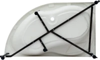 Акриловая ванна Aquanet Jamaica 00205503 R 160x100 см, угловая, правая, пристенная, белая, асимметричная, с каркасом, с сиденьем