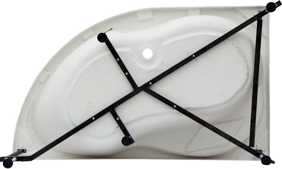 Акриловая ванна Aquanet Jamaica 00205503 R 160x100 см, угловая, правая, пристенная, белая, асимметричная, с каркасом, с сиденьем