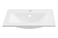 Мебельная раковина Aquanet Арт 59 накладная, глянцевая белая, прямоугольная, литьевой мрамор