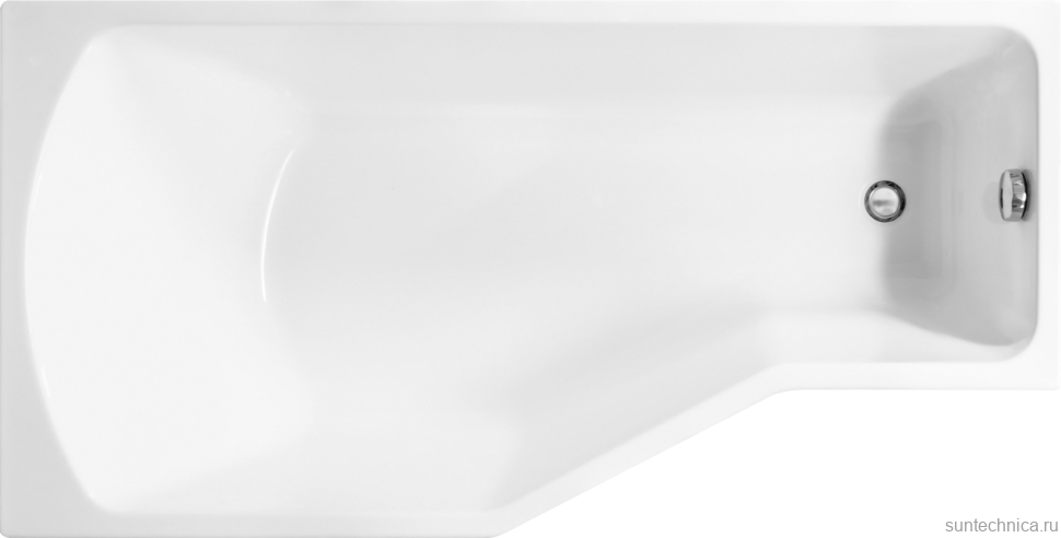 Акриловая ванна Marka One Convey L 150x75 см, с ножками, асимметричная