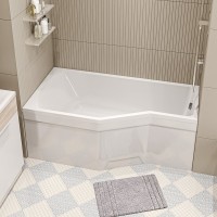Акриловая ванна Marka One Convey L 150x75 см, с ножками, асимметричная