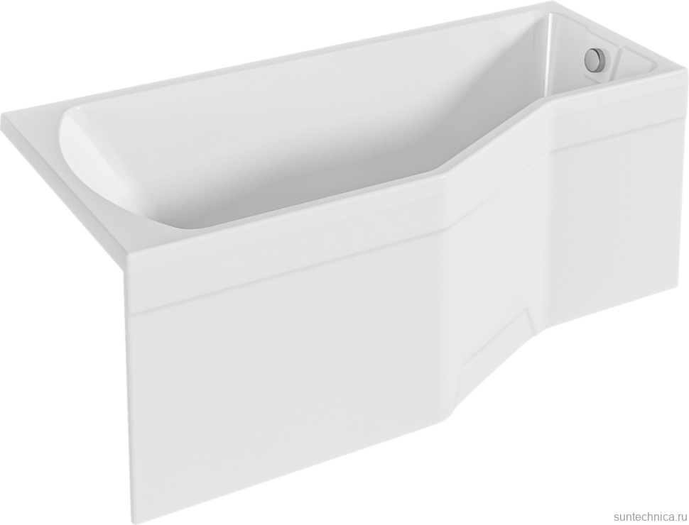 Акриловая ванна Marka One Convey L 150x75 см, с ножками, асимметричная