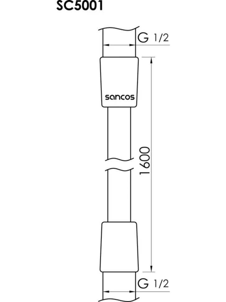 Душевой шланг Sancos SC5001CH 160 см, хром