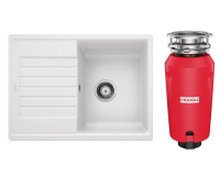 Комплект Мойка Blanco Zia 45 S Compact 524725 белая + Измельчитель Franke