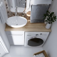 Мебель для ванной комнаты 1MarKa Wash со столешницей, дуб сонома