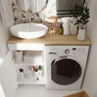Мебель для ванной комнаты 1MarKa Wash со столешницей, дуб сонома