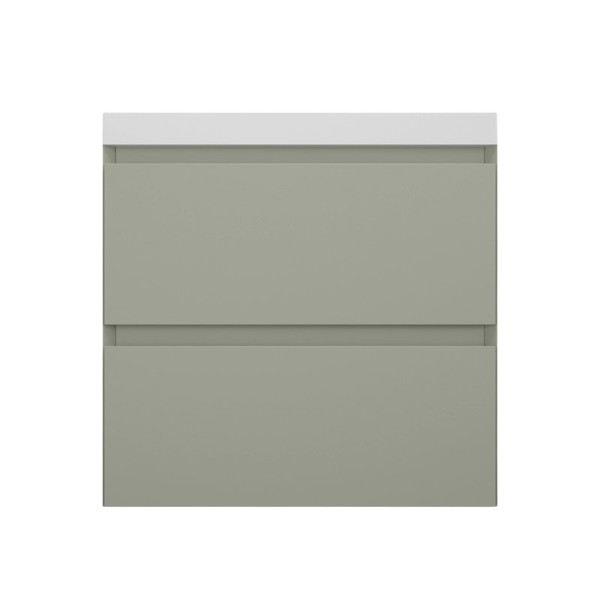 Тумба подвесная "Манхэттен 60" ЭМАЛЬ, под раковину ASTI, 2 ящика, PLUS, олива