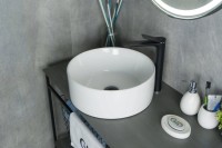 Накладная раковина GID Esfera N9011 40 глянцевая белая, круглая, фаянс