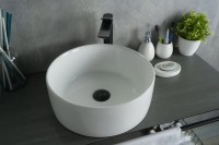 Накладная раковина GID Esfera N9011 40 глянцевая белая, круглая, фаянс