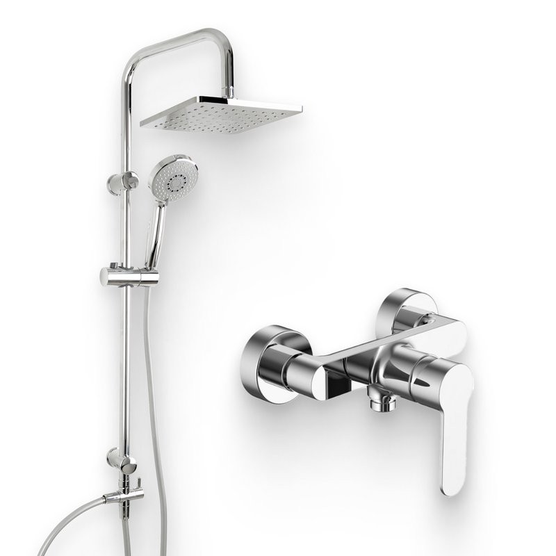 Душевой комплект Смеситель для душа Aquanet Passion AF300-30С хром + Стойка S