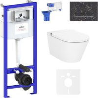 Комплект Lavinia Boho Унитаз подвесной Smart V-Clean 3359102R с микролифтом + Инсталляция RelFix 38010010 + Кнопка RelFix 38050901 + Дозатор RelFix 38040010