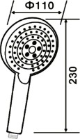 Душевая лейка Orange O-Shower S02HS глянцевый хром