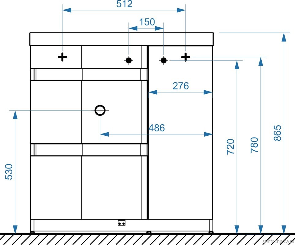 Тумба под раковину без столешницы Belux Токио 80 L напольная, белая глянцевая