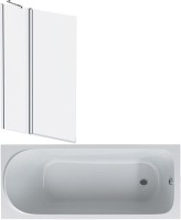 Акриловая ванна AM.PM Sense 170x70 см, пристенная, белая, со сливом-переливом